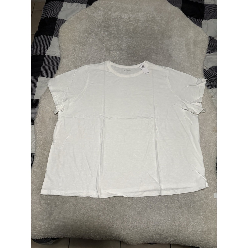 New Old Navy Everywear White Short Sleeve T Shirt Size 3X Plus Size Top